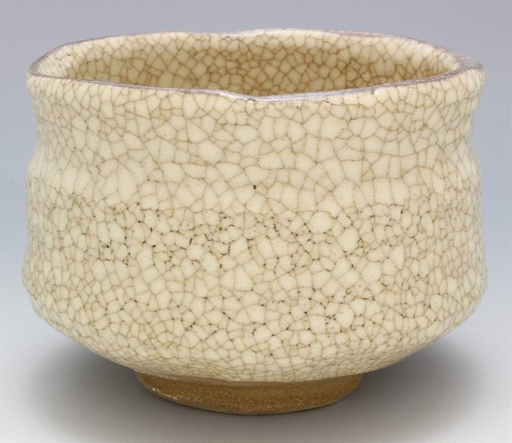 「値下げ」瀬戸赤津焼 志野茶碗 中島春草作 Amazon|瀬戸焼 中島春草 抹茶碗 抹茶わん 志野 アイボリー 抹茶